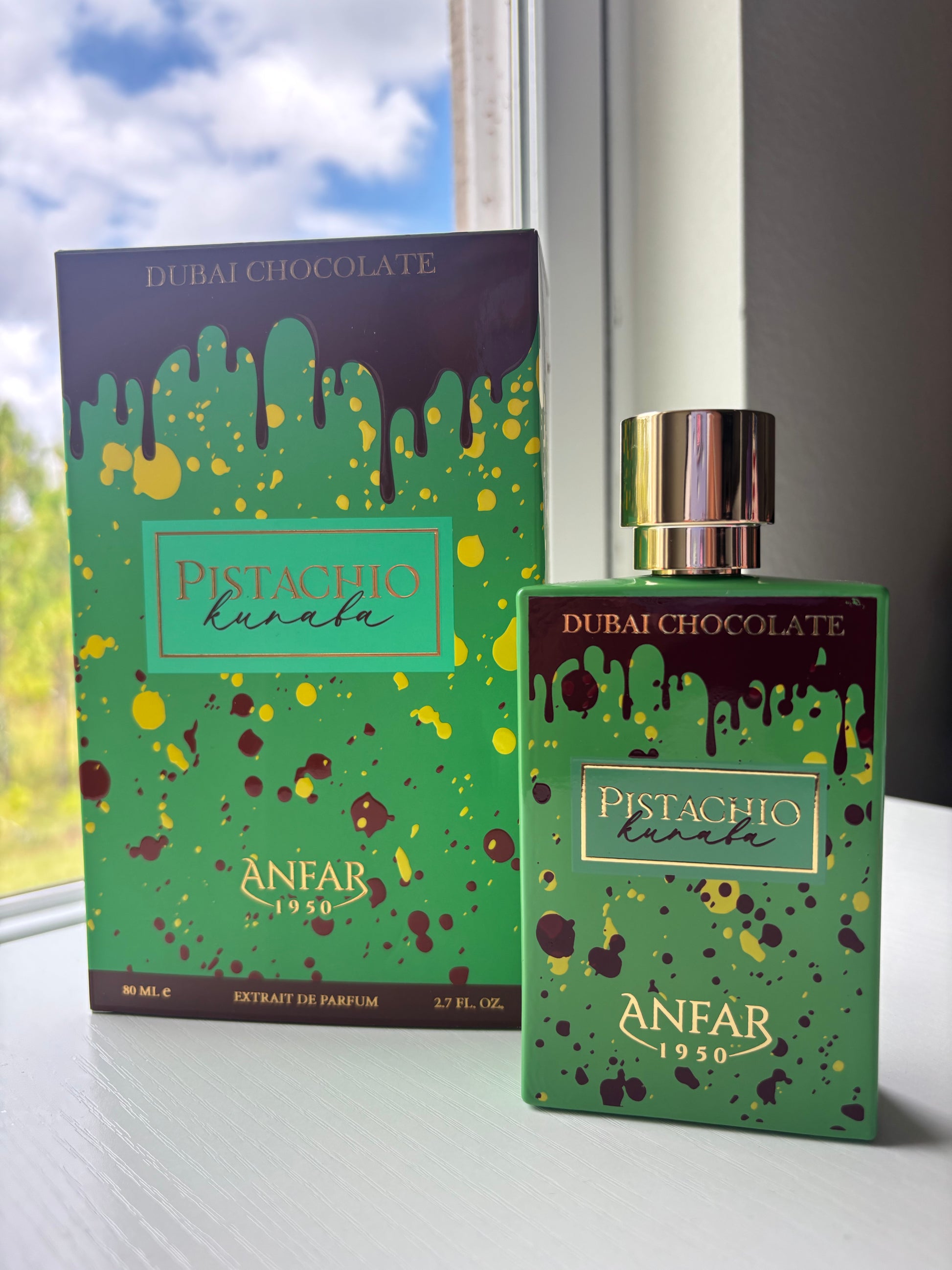 Dubai chocolate Mones perfumes Pistachio Anfar 